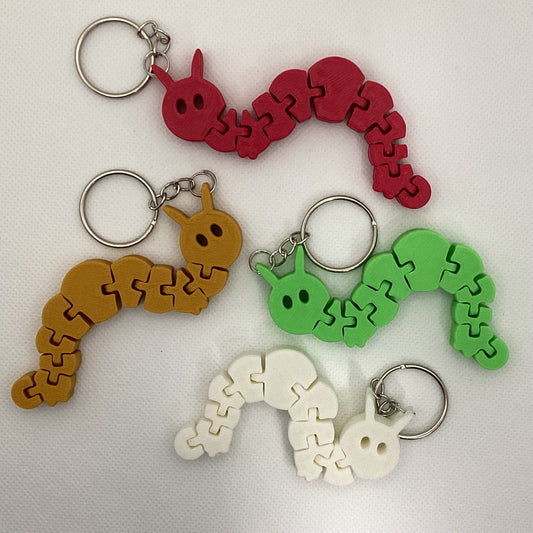 Wriggly-caterpillar keyring